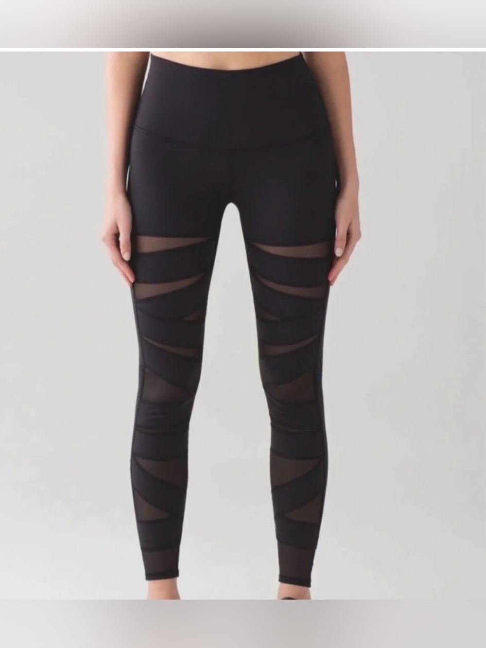 lululemon athletica Black High-Waist Mesh Stripe Leggings
